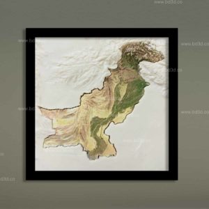 Pakistan 3d terrain relief map