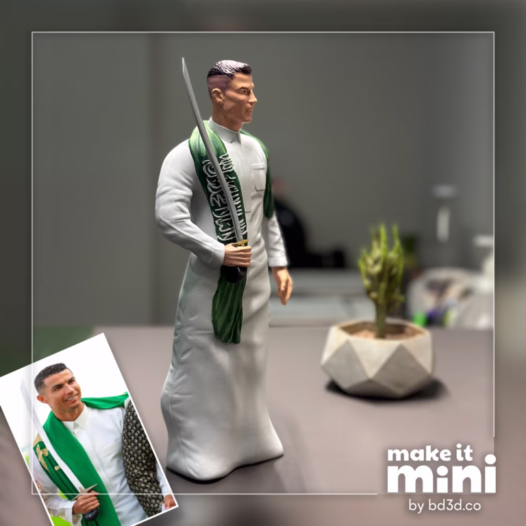 Ronaldo CR7 from photo by BD3D custom miniature sculpture for Dubai UAE Client