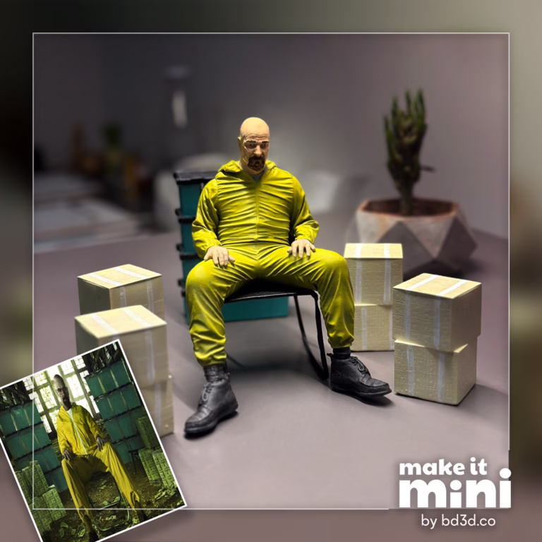 Walter White figurine from photo by BD3D custom miniature sculpture